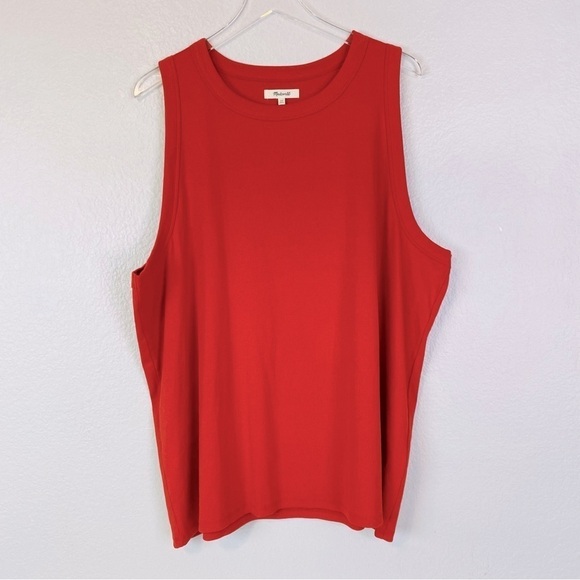 Madewell Brightside Crop Tank In Roasted Squash Size 4X - Picture 2 of 5